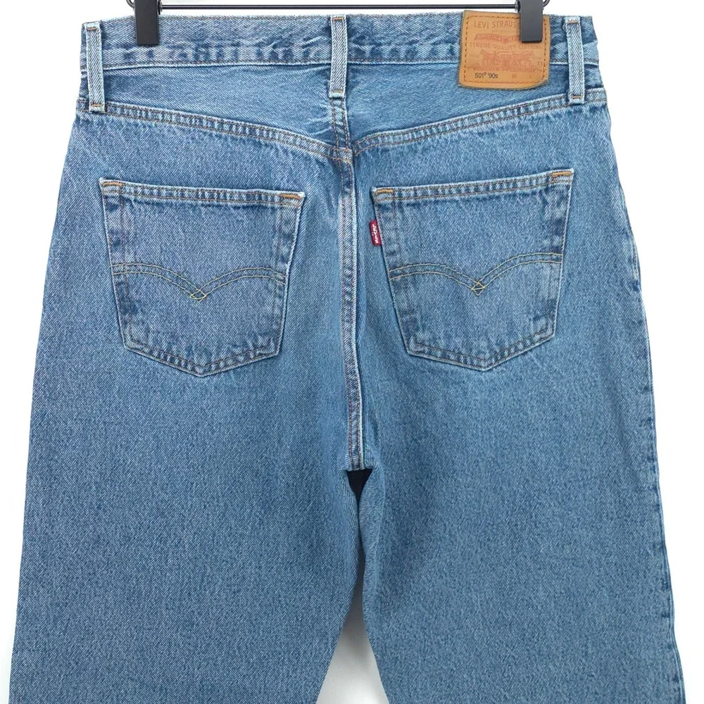 Levi's Mens Jeans 501 '90s W28 L30 Blue Mid Wash Straight Leg Denim